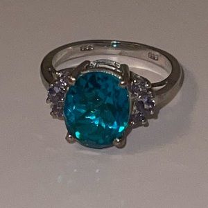 Swiss Blue Topaz Sterling Silver Ring